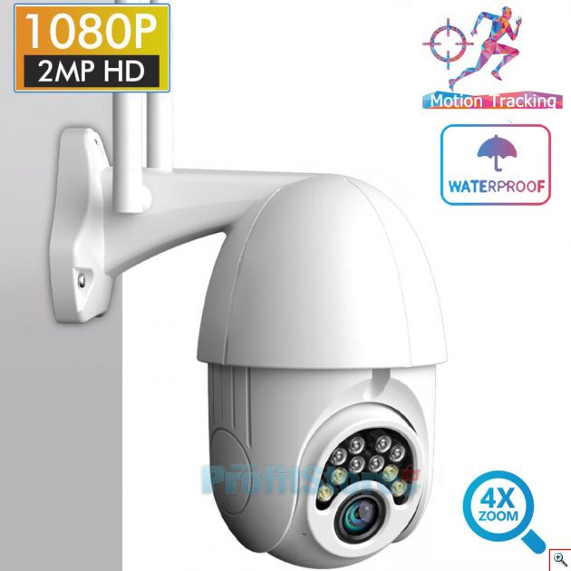 εξωτερικού χώρου Αδιάβροχη Ασύρματη IP WiFi/Ethernet Κάμερα FHD 1080p Pan/Tilt Εξωτερικού & Εσωτερικού χώρου με Νυχτερινή Λήψη, Tracking Ανιχνευτή Κίνησης, Ειδοποίηση στο Κινητό, Μικρόφωνο, Ηχείο (Ενδοεπικοινωνία Μωρού), Σειρήνα & Micro SD Baby Monitor, Pet Monitor, Θυροτηλεόραση