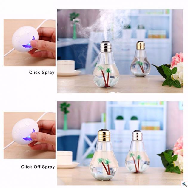 USB Υγραντήρας Χώρου LED & Συσκευή Αρωματοθεραπείας με Τεχνολογία Υπερήχων