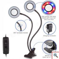 Διπλό LED Φωτιστικό για Ανάπτυξη Φυτών με Κλιπ & Εύκαμπτο Βραχίονα με USB Θερμοκηπίου - Double LED Plant Grow Light