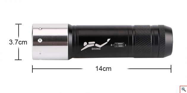 Super Bright Αδιάβροχος Υποβρύχιος Καταδυτικός Φακός LED 1000 LΜ με Slider On/off & Τριπλά O-Rings 100μ