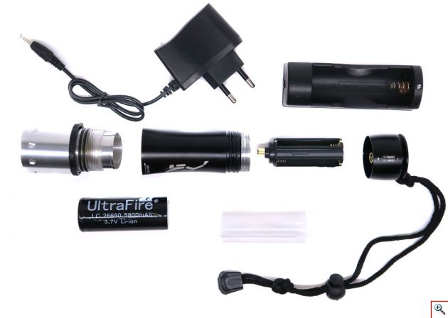 Super Bright Αδιάβροχος Υποβρύχιος Καταδυτικός Φακός LED 1000 LΜ με Slider On/off & Τριπλά O-Rings 100μ
