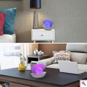Επιτραπέζιο Διακοσμητικό Φωτιστικό LED RGB σε Σχήμα Κοχύλι με Μαργαριτάρι που Αλλάζει Χρώματα - Colour Changing Clam Shell Lamp 18x12x15cm