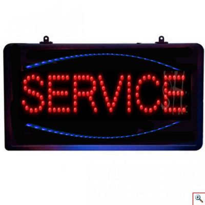 Led Φωτιζόμενη Διαφημιστική Πινακίδα SERVICE - Μπλε, Κόκκινο Χρώμα