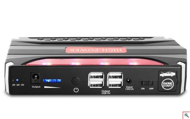 Εκκινητής Power Bank USB & Κομπρεσέρ Τρόμπα Αέρος Αυτοκινήτου με LED Φακό Αστυνομίας & Κόφτη Ζώνης - Jump Starter Τροφοδοτικό - Φορτίζει από Κινητό μέχρι Αυτοκίνητο