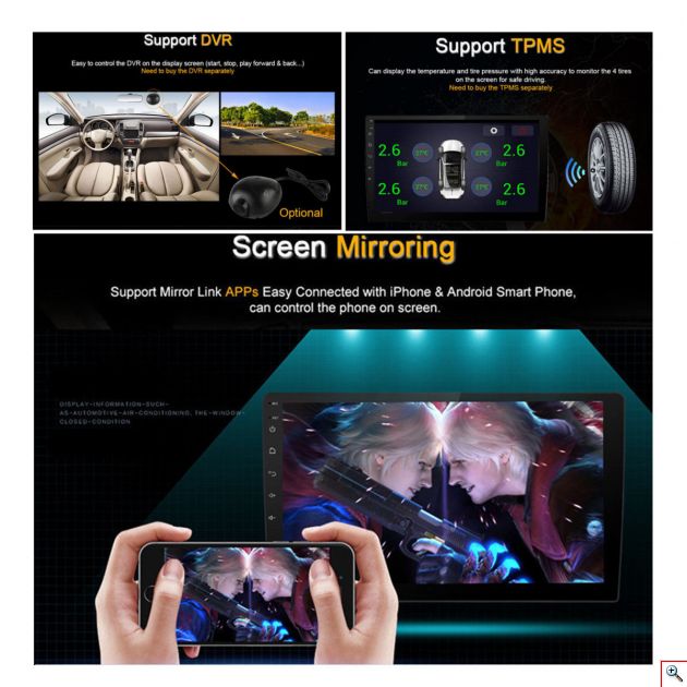 Android Multimedia Ηχοσύστημα με App Store, GPS, Wifi, Bluetooth Handsfree με Οθόνη Αφής 1080p 7