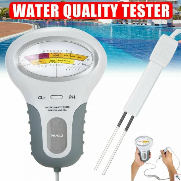Μετρητής Χλωρίου Cl2 & pH Πεχάμετρο - Test Ποιότητας Νερού - Swimming Pool Water Chlorine Tester Ηλεκτρονικό Τεστ Πισίνας