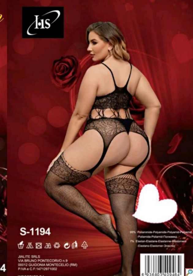 HS Αισθησιακό Γυναικείο Plus Size Ολόσωμο See Through Εσώρουχο One Size - Μαύρο