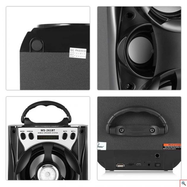 Ηχοσύστημα Bluetooth με LED Φωτισμό 12W USB/SD/AUX/FM & Οθόνη LED Multimedia Player MS-26XΒΤ