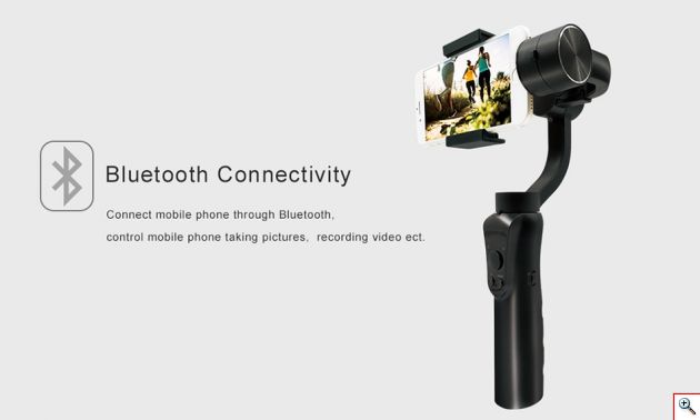 Bluetooth Χειροκίνητος Σταθεροποιητής Εικόνας & Βίντεο Κινητού - Handheld Stabilizer Gimbal 3-Axis Selfie stick με Powerbank, JoyStick, Zoom & App