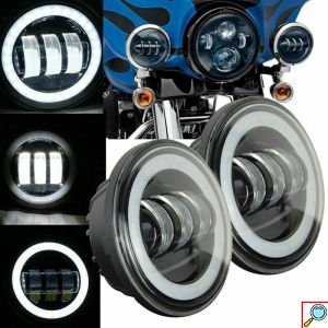 LED Universal Αδιάβροχοι Προβολείς Ομίχλης Angel Eyes 4.5
