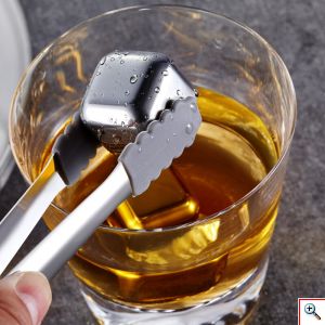 Ανοξείδωτα Μεταλλικά Παγάκια που δεν λιώνουν ποτέ - Σετ 6 τεμαχίων
