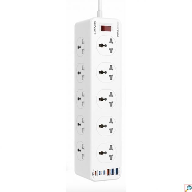 Πολύπριζο 10 Θέσεων - 2500W, 3x USB-A & 3x USB-C PD 30W