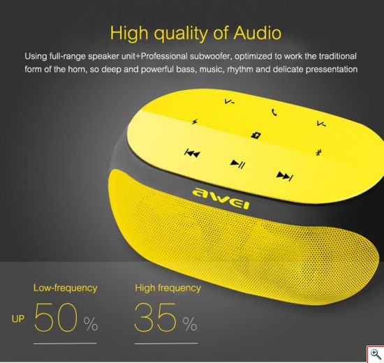 Mini HiFi Ασύρματο Ηχείο Bluetooth AWEI με Ενσωματωμένο Μικρόφωνο