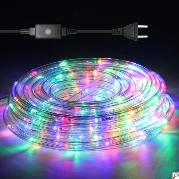 10m Αδιάβροχος Φωτοσωλήνας RGB Ρεύματος με 8 Προγράμματα Φωτισμού