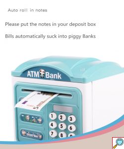 Παιδικός Κουμπαράς Χρηματοκιβώτιο - ATM Γατάκι με Κωδικό Πρόσβασης, Δακτυλικό Αποτύπωμα και Μετρητή Κερμάτων 
