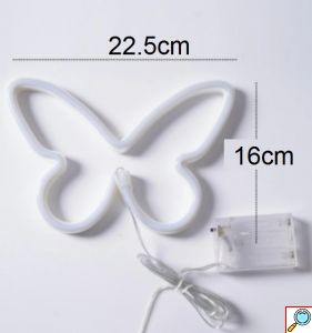 LED Επιτοίχιο Διακοσμητικό Φωτιστικό Πολύχρωμο Neon με Τροφοδοσία USB ή Μπαταρίες με Σχέδιο Πεταλούδα