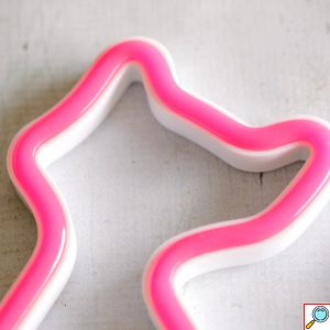LED Επιτοίχιο Διακοσμητικό Φωτιστικό Neon με Τροφοδοσία USB ή Μπαταρίες με Σχέδιο Γατούλα σε Ροζ Χρώμα