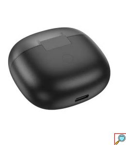 Bluetooth Handsfree In-Ear Ακουστικά με Θήκη Φόρτισης και Noise Cancellation Hoco σε Μάυρο Χρώμα