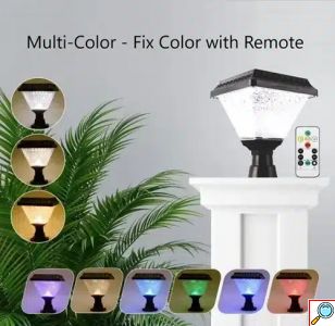 Αδιάβροχο Ηλιακό Φωτιστικό Κήπου LED RGB 100W Aerbes Μαύρο με Τηλεχειρηστήριο