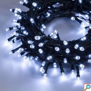 400 Χριστουγεννιάτικα LED Λαμπάκια της ARRANGO 29,5μ σε Ψυχρό Λευκό Χρώμα με Πράσινο Καλώδιο και 8 Προγράμματα Φωτισμού
