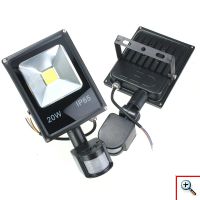 Ultra Slim Προβολέας LED 20w με Ανιχνευτή Κίνησης Λευκό 6000K Υψηλής Φωτεινότητας