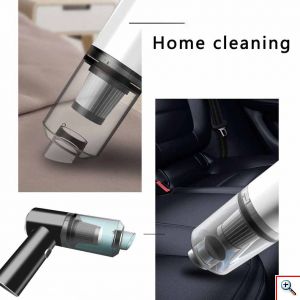 2 σε 1 Φορητό USB Επαναφορτιζόμενο Μίνι Ηλεκτρικό Σκουπάκι Αναρρόφησης Υγρών/Στερεών 120W με LED Φωτισμό PS-108395 Λευκό