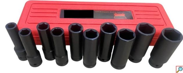 Σετ Κρουστικά Καρυδάκια 1/2″ 10 Τεμαχίων 10-24mm – Μακριά για Εργασίες Ακριβείας - Επαγγελματικής Αντοχής με Κασετίνα Μεταφοράς