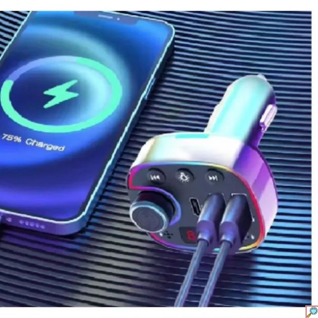 FM Transmitter RGB - Bluetooth 5.0 & Φόρτιση 5V/2.1A, RGB LED, FM 87.5-108MHz, hands-free