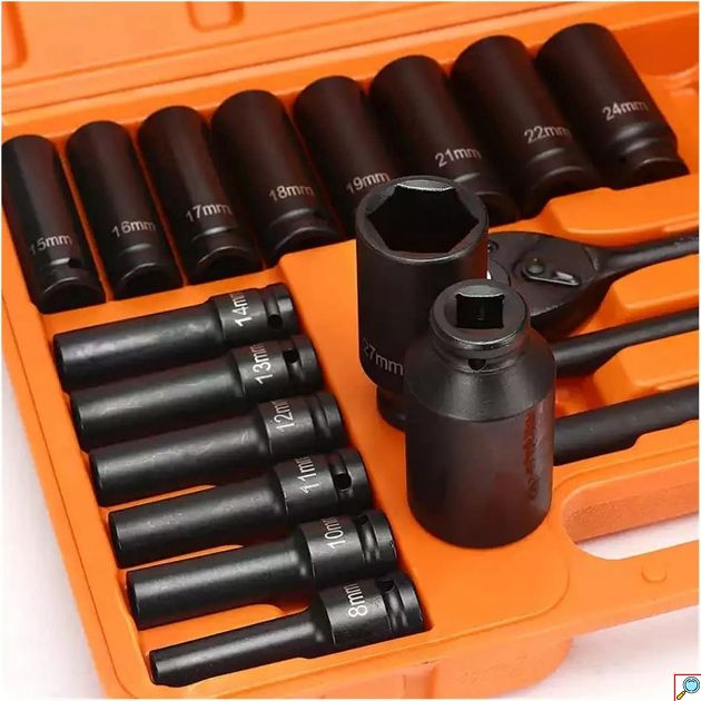 Σετ Κρουστικά Καρυδάκια 1/2″ 23 Τεμαχίων με Καστάνια & Προεκτάσεις - Επαγγελματική Εργαλειοθήκη για Αυτοκίνητα & Μηχανικές Εφαρμογές