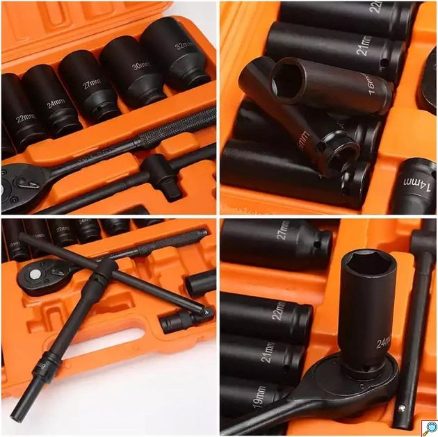 Σετ Κρουστικά Καρυδάκια 1/2″ 23 Τεμαχίων με Καστάνια & Προεκτάσεις - Επαγγελματική Εργαλειοθήκη για Αυτοκίνητα & Μηχανικές Εφαρμογές