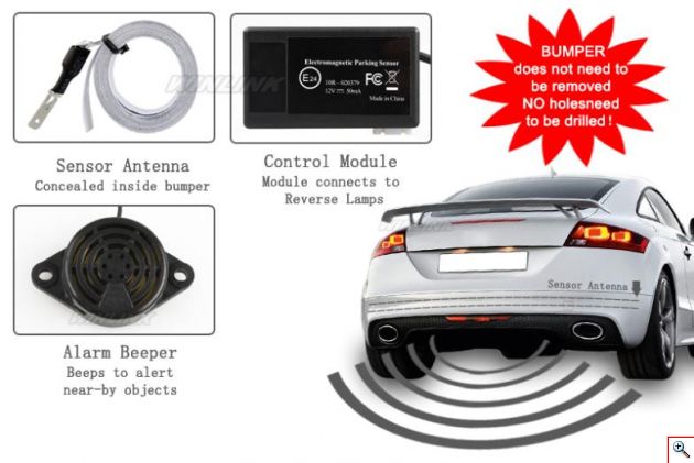 Πλήρες Σύστημα Παρκαρίσματος με Ηλεκτρομαγνητικούς Αισθητήρες & Ηχητική Ειδοποίηση χωρίς Τρύπες στον Προφυλακτήρα του Αυτοκινήτου - LED Parking Sensors