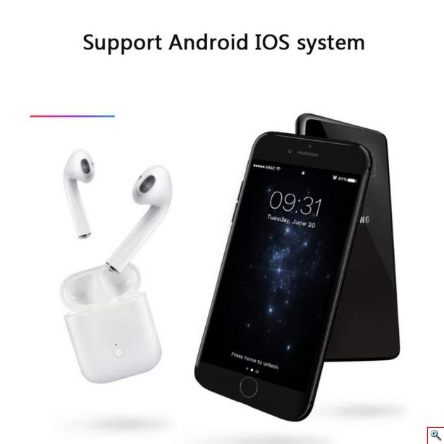 Ασύρματα Ακουστικά Αφής Bluetooth 5.0 με Μικρόφωνο, Pop-up στο Κινητό - Handsfree Earphones χωρίς Καλώδιο