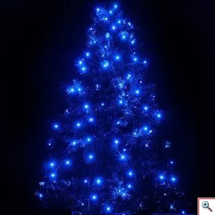 100 LED Λαμπάκια Επεκτεινόμενα με Μαύρο Καλώδιο - Μπλε 