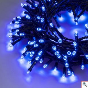 100 LED Λαμπάκια Επεκτεινόμενα με Μαύρο Καλώδιο - Μπλε 