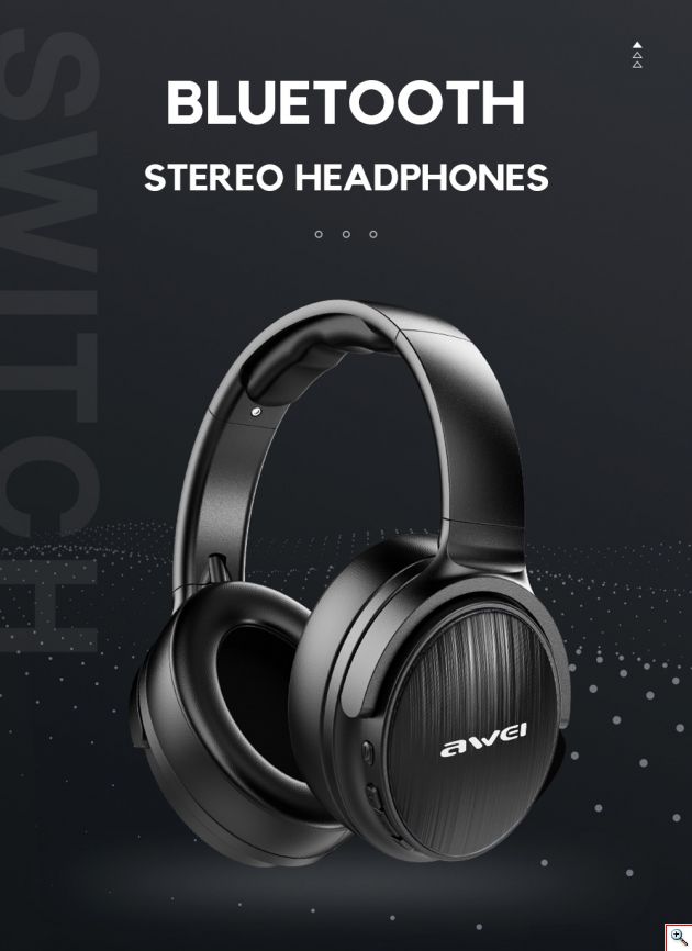 Πτυσσόμενα Ακουστικά Bluetooth Stereo με Αποσπώμενο Καλώδιο & AUX Μαύρα