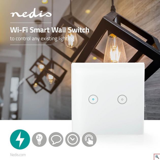 Λάμπα - Φωτιστικό με Διπλό Διακόπτη Αφής Wi-Fi Smart Light Switch Dual 