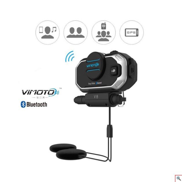 Ενδοεπικοινωνία Bluetooth Κράνους Μηχανής VIMOTO V8 850mAh