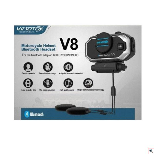 Ενδοεπικοινωνία Bluetooth Κράνους Μηχανής VIMOTO V8 850mAh