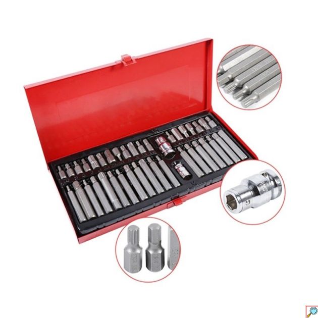 Σετ 40τμχ Μύτες Torx, Allen & XZN Spline 30/75mm με Αντάπτορες 3/8