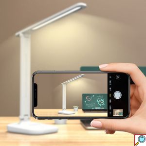 LED Επαναφορτιζόμενο Επιτραπέζιο Φωτιστικό Αφής με Ρυθμιζόμενη Κλίση σε 2 Σημεία & 3 Διαφορετικές Θερμοκρασίες Φωτισμού