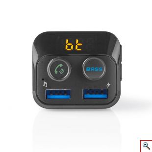 3 σε 1 Bluetooth Αναμεταδότης FM, Handsfree και Φορτιστής με Οθόνη LED και Λειτουργία Bass Boost