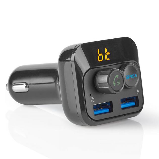 3 σε 1 Bluetooth Αναμεταδότης FM, Handsfree και Φορτιστής με Οθόνη LED και Λειτουργία Bass Boost