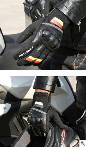 Γάντια Αναβάτη Μηχανής / Μοτοσυκλέτας με Εξαερισμό & Προστασία στις Αρθρώσεις - Σετ 2 Τεμαχίων Motowolf MDL0308-TD Μαύρο 