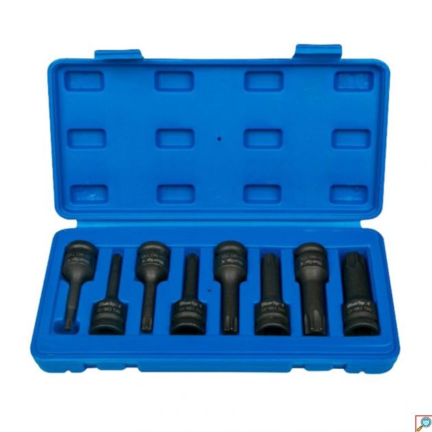 Σετ Μύτες Torx Αέρος T30-T80 8τμχ με Αντάπτορα 1/2