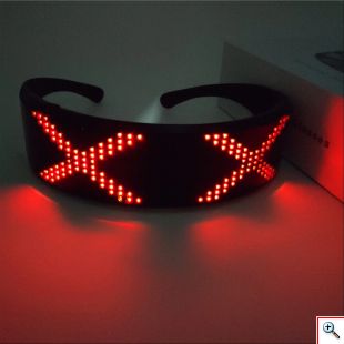 Γυαλιά LED Bluetooth Μεταβαλλόμενων Εικόνων & Animation με App Κινητού - Μαύρο