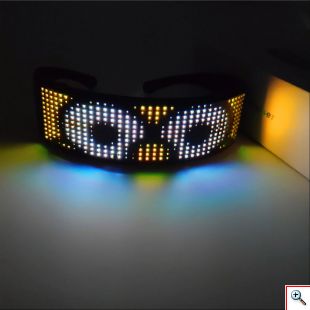 Γυαλιά LED Bluetooth Μεταβαλλόμενων Εικόνων & Animation με App Κινητού - Μαύρο