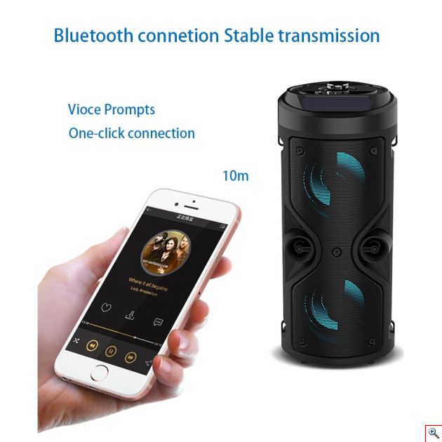 Ασύρματο Ηχοσύστημα Bluetooth με LED Φωτισμό USB/SD/AUX/FM Radio & Mic Karaoke - Ηχείο Multimedia Player με Τηλεχειριστήριο