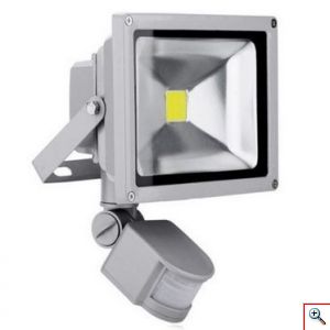 LED Αδιάβροχος Προβολέας 20W Εξωτερικού Χώρου Ψυχρού Φωτισμού με Αισθητήρα Κίνησης & Φωτός & Χρονοδιακόπτη