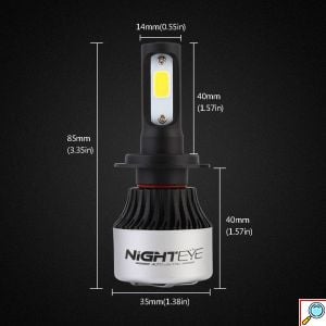 2x Nighteye Λαμπτήρες LED Φώτα Πορείας 12/24V H7 2x36W 6500k IP68 Α315 S2 9000Lm