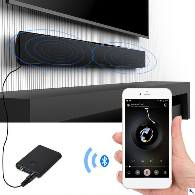Mini Bluetooth Δέκτης & Πομπός Μετάδοσης - Μετατροπέας Ενσύρματων Συσκευών σε Ασύρματες - Handsfree Ομιλία - Bluetooth Audio Adapter Receiver & Transmitter